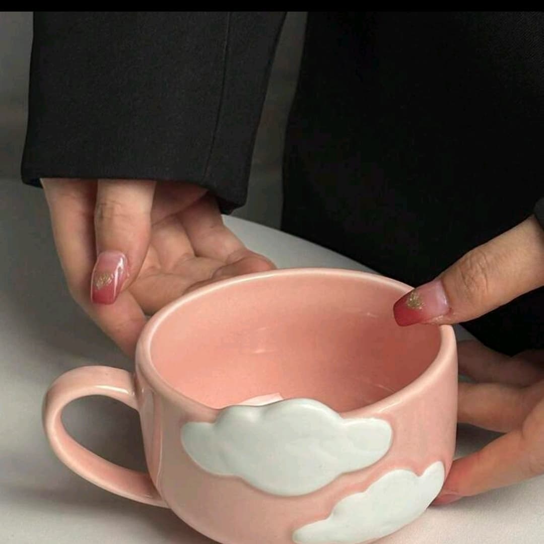 Dreamy Pink Ceramic Cloud Mug