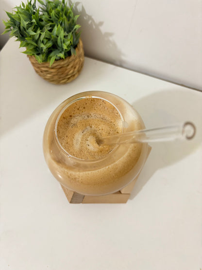 Round Cup with Wooden Stand