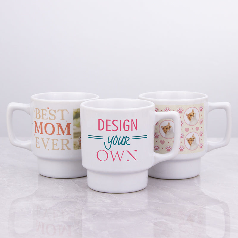 Customized Stackable Ceramic Coffee Mugs