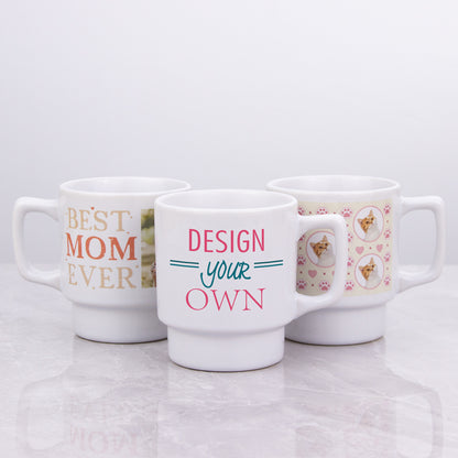 Customized Stackable Ceramic Coffee Mugs