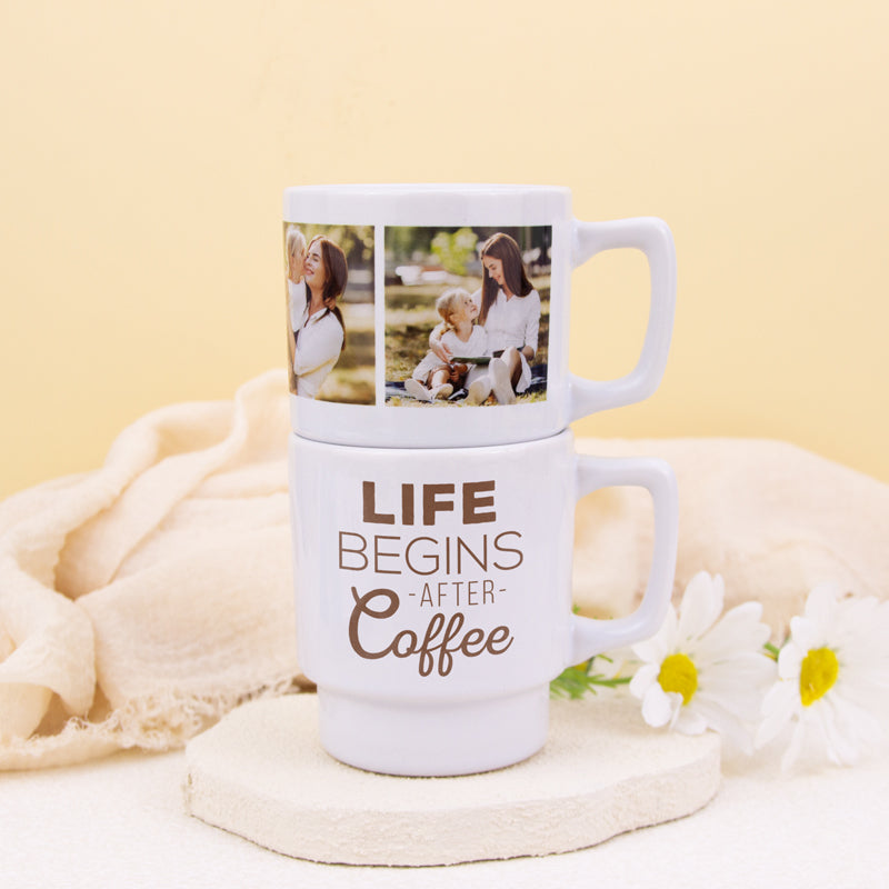 Customized Stackable Ceramic Coffee Mugs