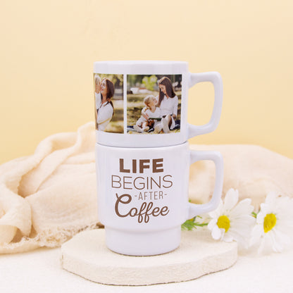 Customized Stackable Ceramic Coffee Mugs