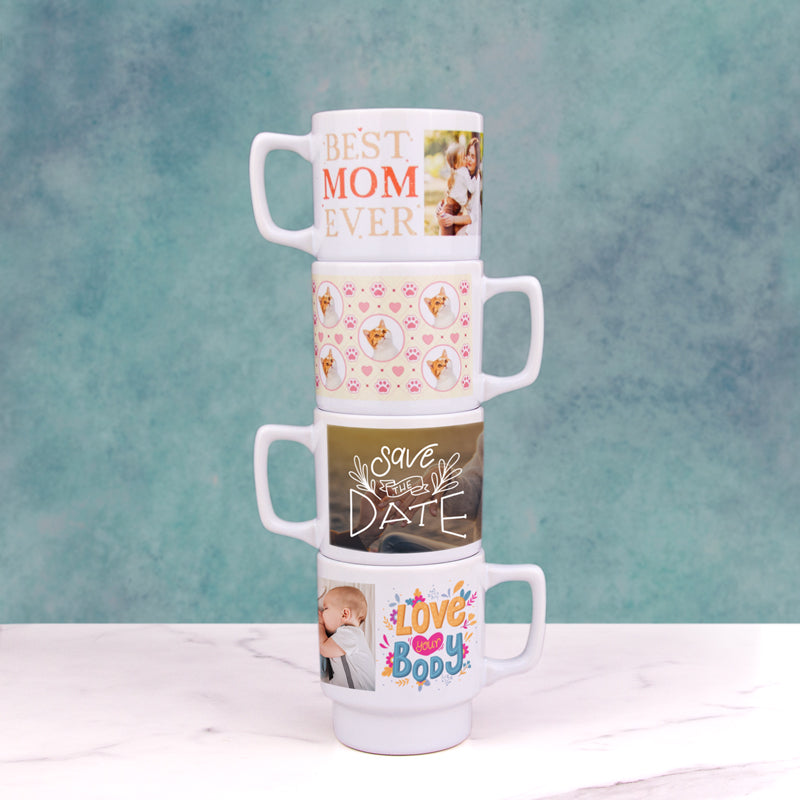 Customized Stackable Ceramic Coffee Mugs