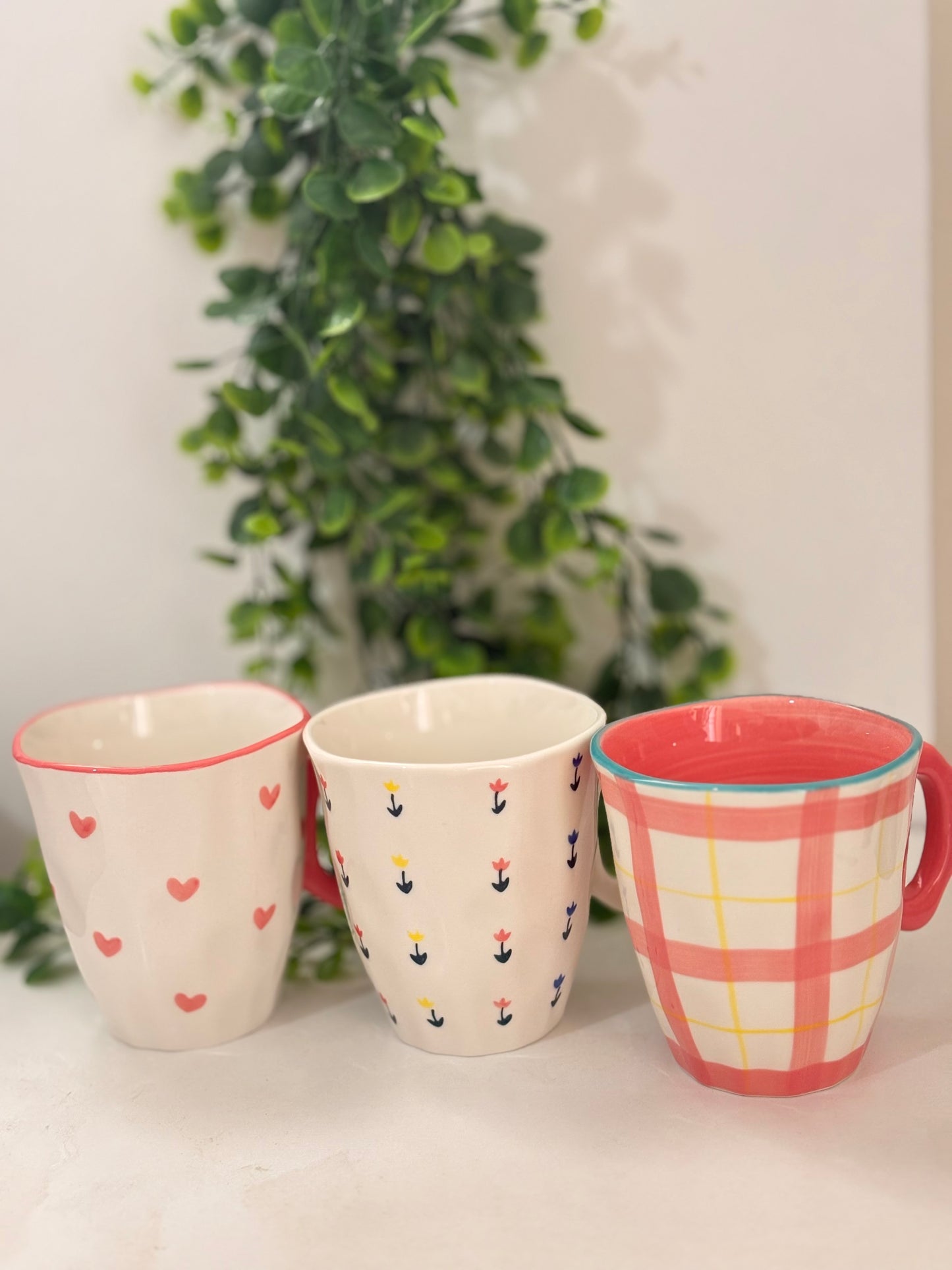 Cheerful Painted Ceramic Mugs