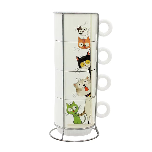 Customized Stackable Ceramic Coffee Mugs