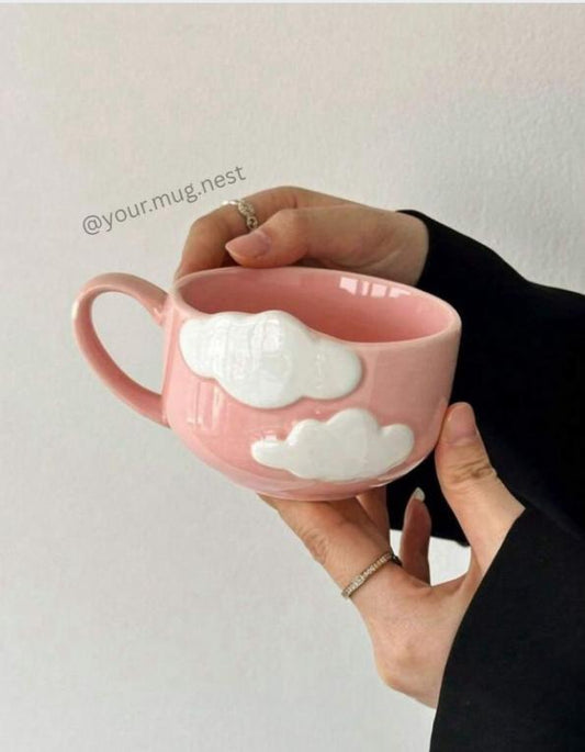 Dreamy Pink Ceramic Cloud Mug